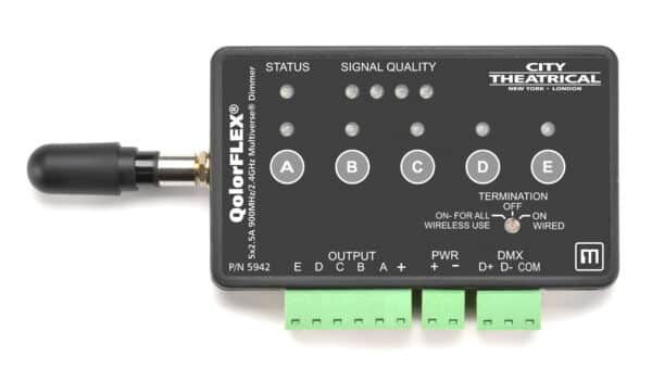 City Theatrical QolorFLEX® 5x2.5A 2.4GHz Multiverse® Dimmer - Image 5