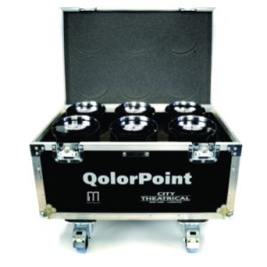 City Theatrical QolorPoint Wireless LED Uplighter - 6 Units with Charging Case (With Zoom)